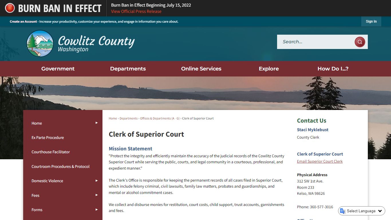 Clerk of Superior Court | Cowlitz County, WA - Official Website